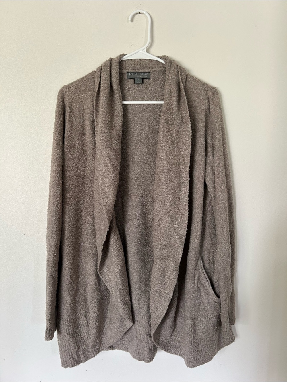Barefoot Dreams Cardigan Sweater Soft Cozy Chic Lite Taupe Circle Lounge  Medium